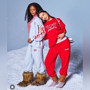 Victoria’s Secret Meet Me At The Rink Ice Skating Red Hockey Sweatshirt Size XS